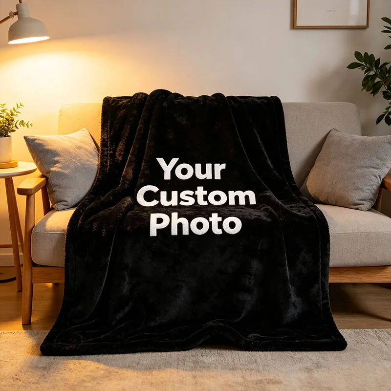 1 Specially Customized Blanket, Soft and Warm, Suitable for Family, Friends, and Couples - a Personalized Photo Gift for Sofas,,