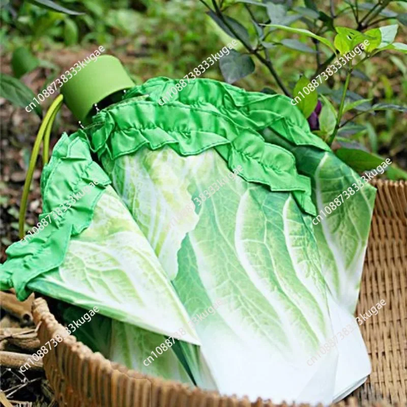 Schoolgirl Korean version cute cabbage umbrella folding sunscreen parasol