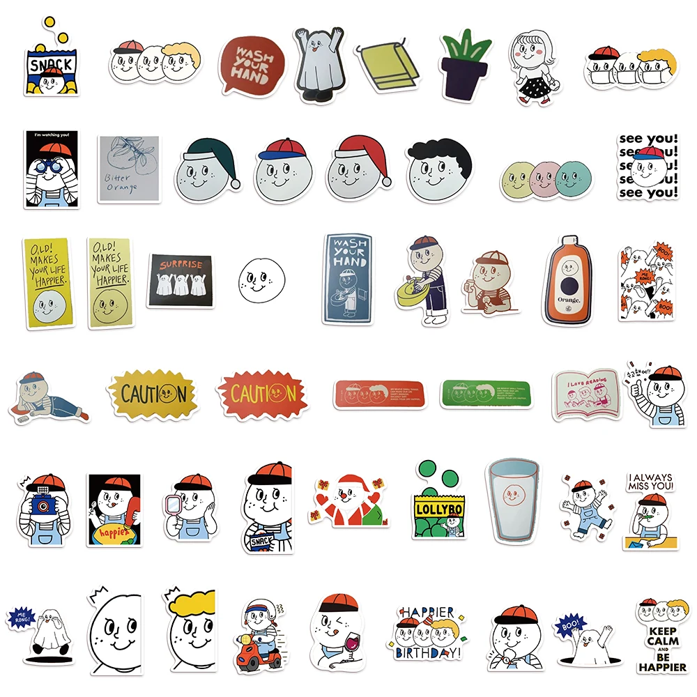 50PCSOhloly Day - Graffiti Sticker Decoration Phone Case Desktop Notebook Water Cup Outdoor Decoration Waterproof Sticker
