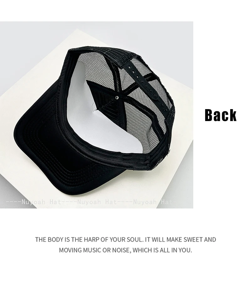 New Unisex Korean Personal Printed Letters Baseball Hats Breathable Simple Sunshade Hip Hop Trucker Caps Versatile Fashion Ins