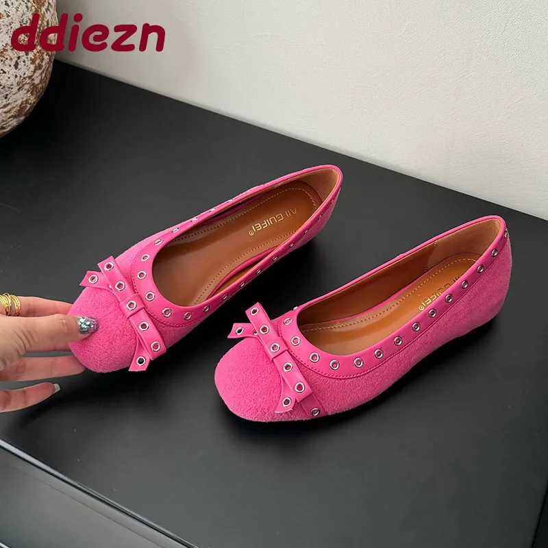 

Новые модные металлические женские туфли на плоской подошве с узлом-бабочкой, увеличивающие рост, мягкие женские туфли на плоской подошве