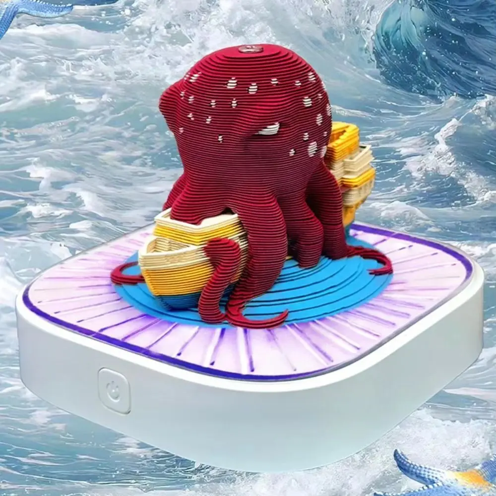 

Модный блокнот с 3D-календарем «Осьминог на лодке» со светодиодной подсветкой 3D-блокнот для заметок 190 страниц орнамент в виде осьминога для украшения дома