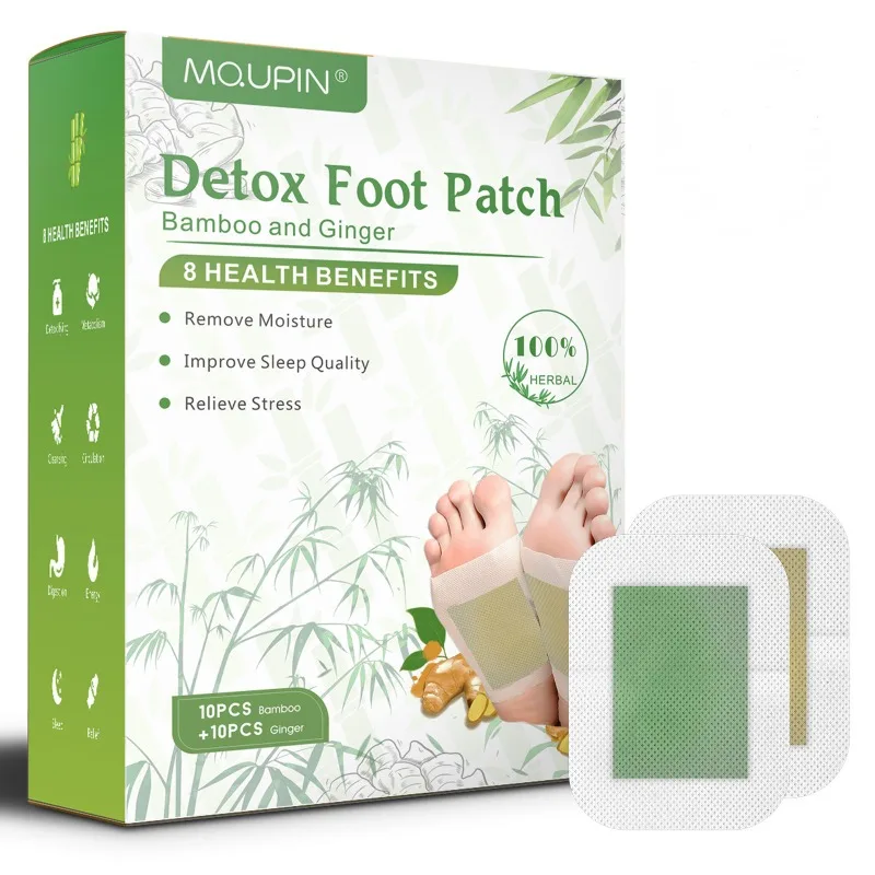2-in-1 Foot Patch Bamboo Ginger Foot Patch Mixed Pack 20 pieces/box dropshipping foot patch Cross border AliExpress Amazon spot