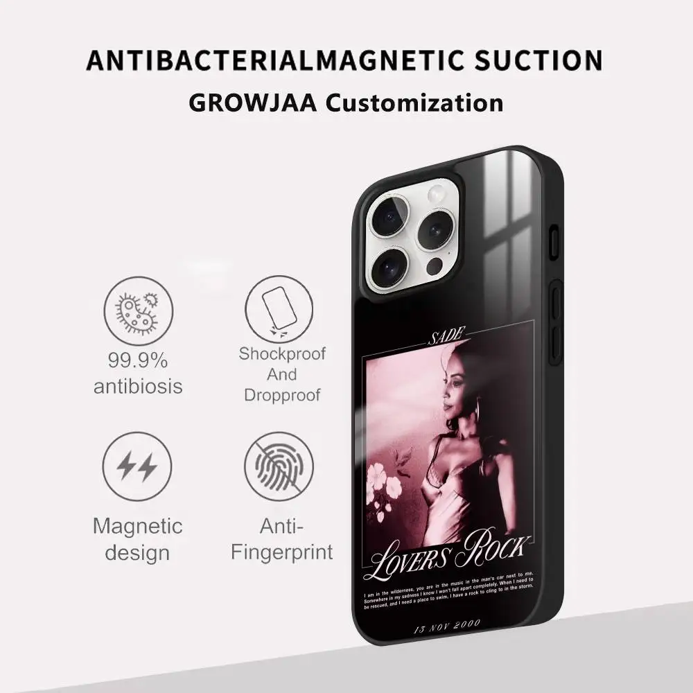 S-Sade Adu Love D-Deluxe جراب هاتف آيفون 16 15 14 13 12 11 Pro Max Plus Mini Magsafe مرآة لاسلكية مغناطيسية Funda