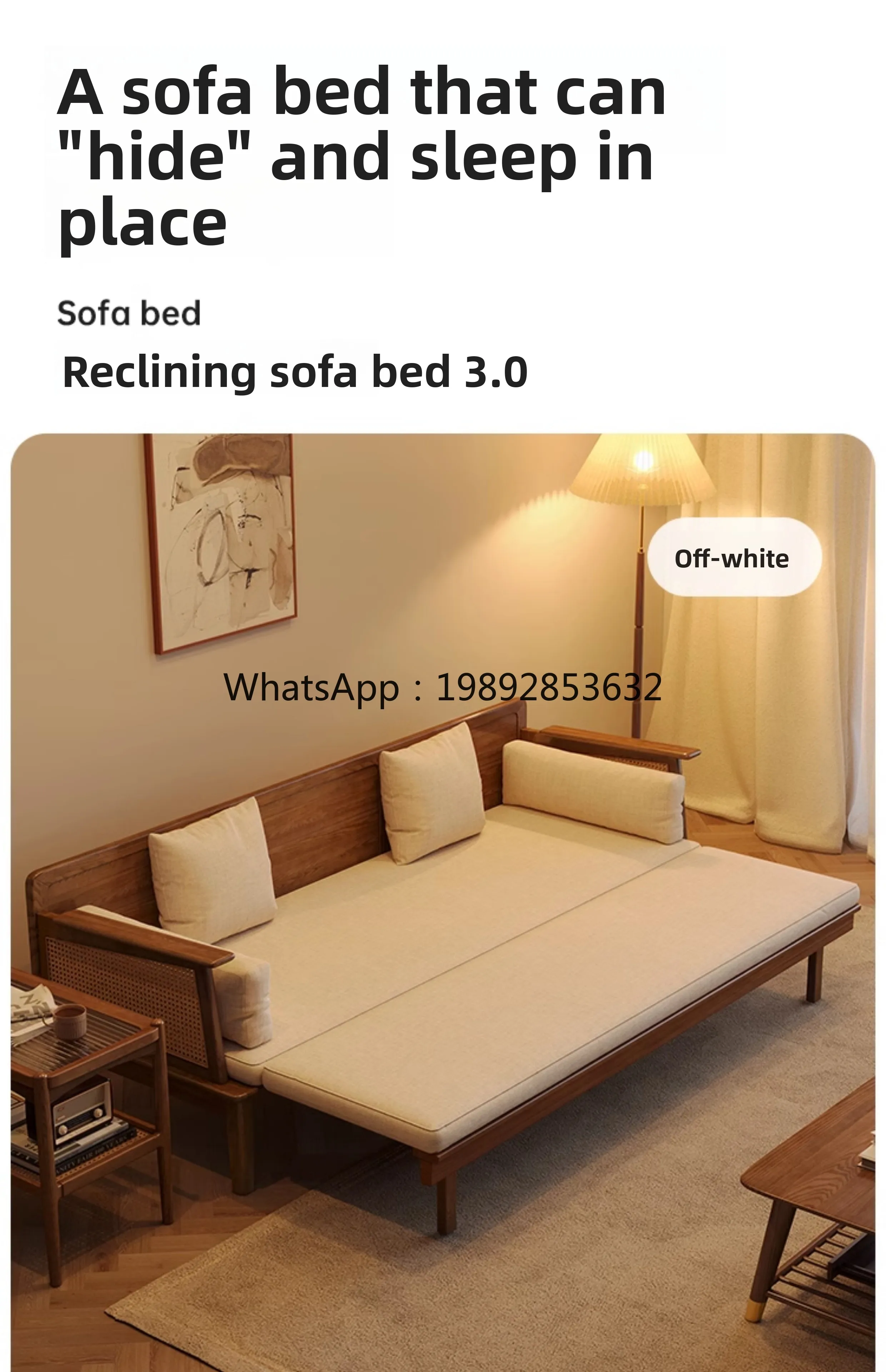 LYY Solid Wood Sofa Bed Push-Pull Folding Dual-Use Extendable  Style Living Room Small Apartment New Chinese Style Luohan Bed