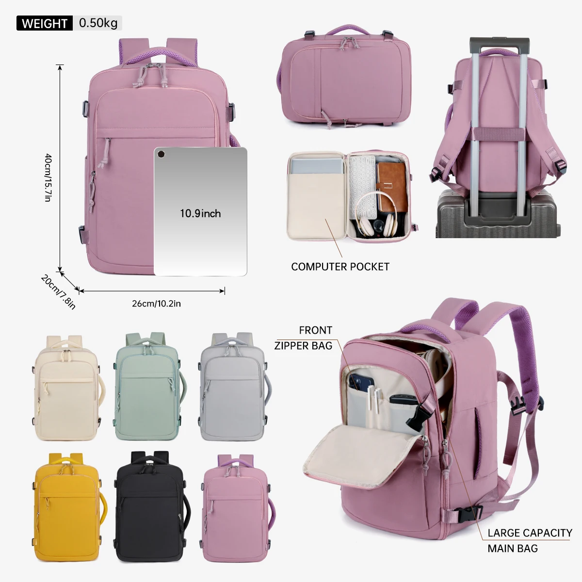 Womens Travel Laptop Backpack 16 Inch Carry On Work Business School Bag Best 16 Inch Laptop Backpacks for Work and Travel – Sunny 16 main image 3