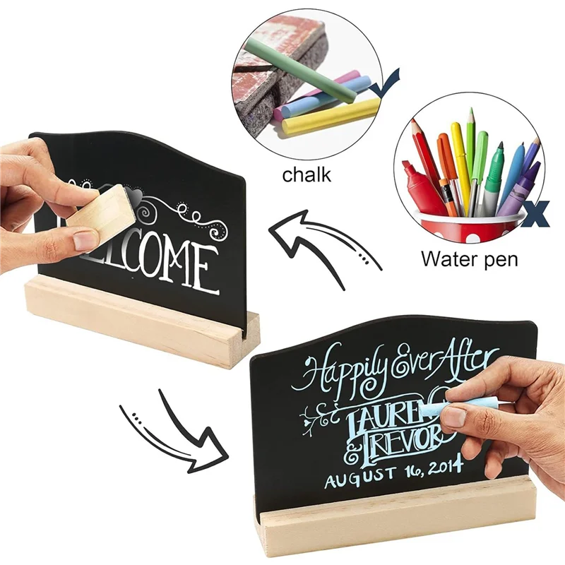

36Pack Mini Chalkboard Signs, Kitchen Notes Chalk Boards With Stands 10X7.2Cm Small Blackboard Message Tabletop Board