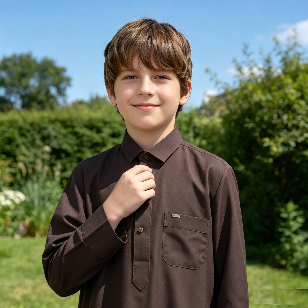 

Musulmane Hombre Muslim Kids Boys Dubai Turkey Jubba Thobe Robe Arabic Abaya Djellaba Caftan Thoub Islamic Prayer Clothing Robe