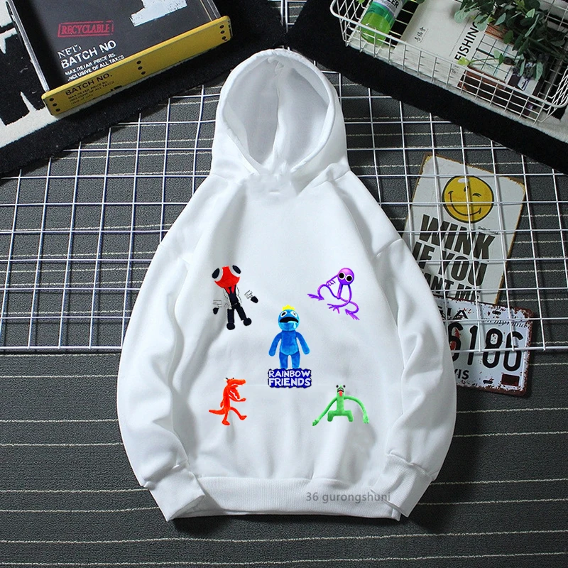 

Funny Boys Hoodies Funny Rainbow Friends Cartoon Print Girls Hoodies Fashion Kids Spring Autumn Winter Long Sleeve Sweatshirt