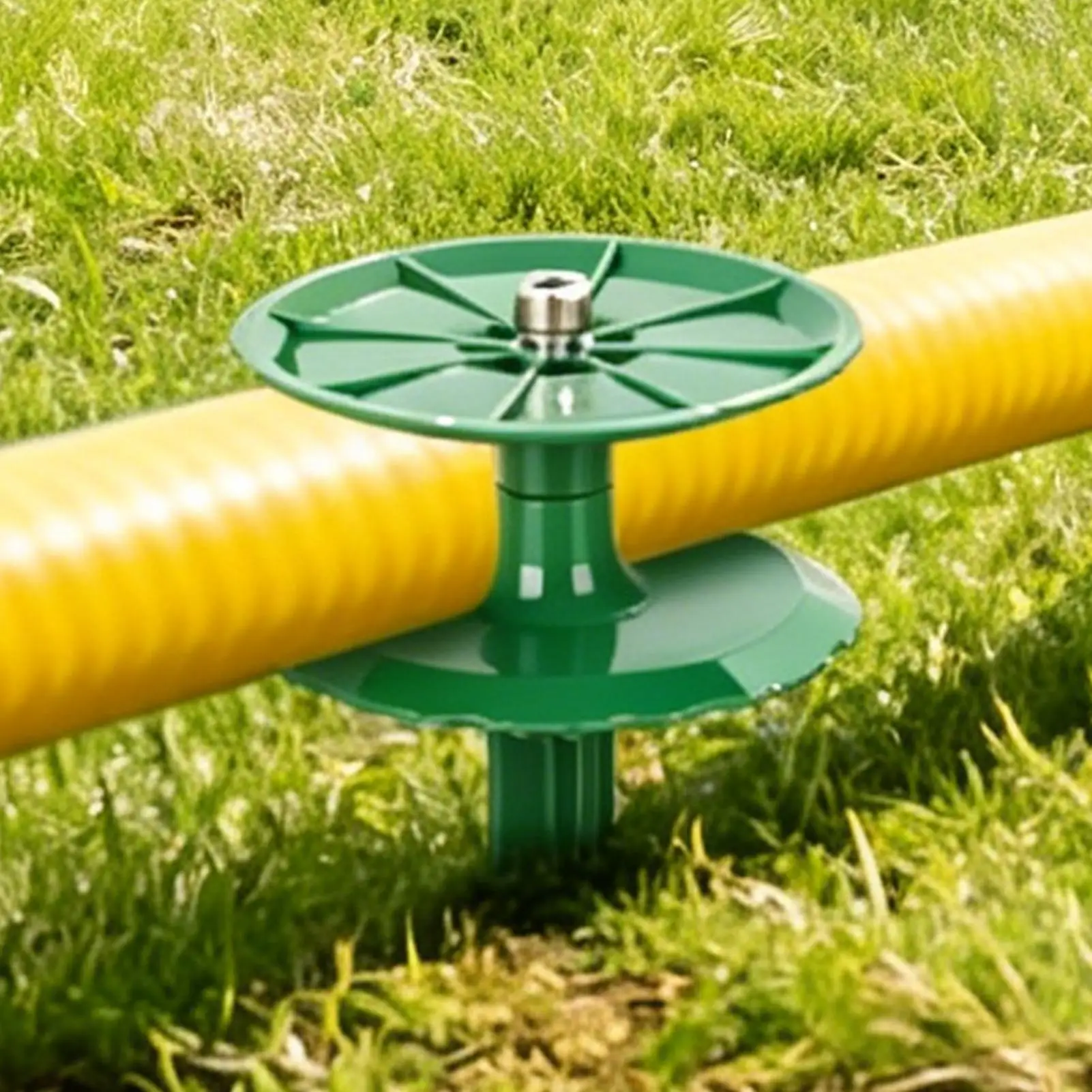 Garden Hose Guide Rotating Double Disc Hose Guide Post Reinforced Disc Anti-Tangles Hose Protector For Lawn Yard Orchard