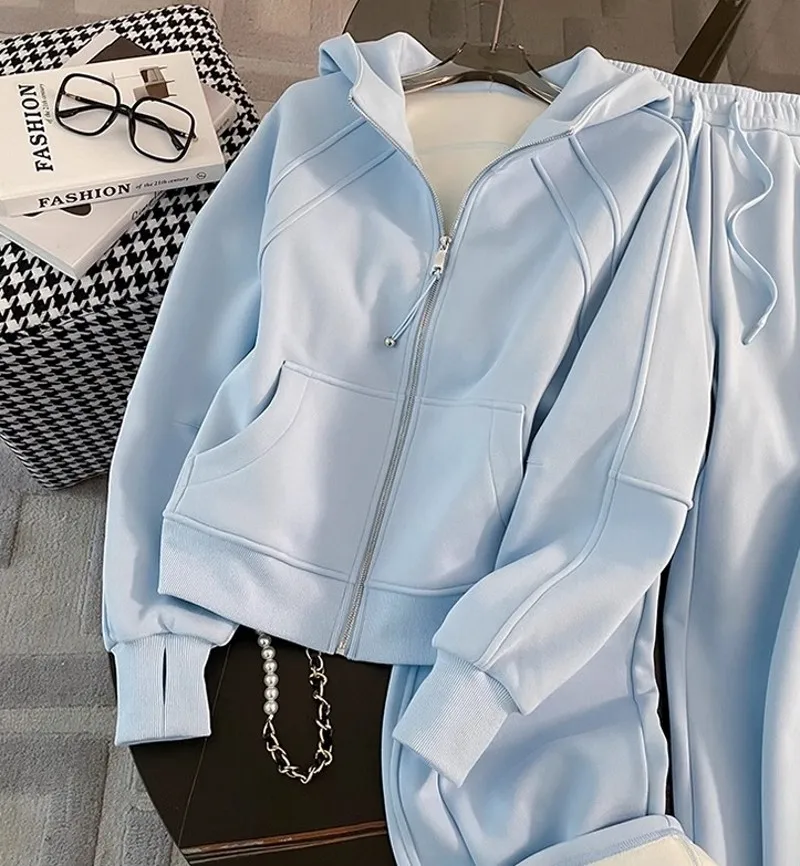 Frauen Laufsport-Set Fleece Strickjacke Mit Kapuze Sweatshirt Zwei Stück Set Trainingsanzug Gym Fitness Jogging Outdoor Training Sets – Detail 13