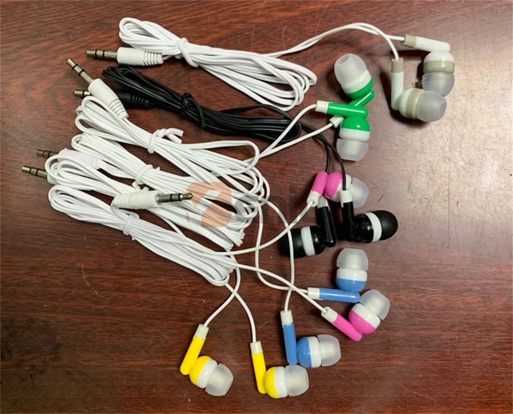 Universal Cheapest Disposable Colorful In-Ear Earbuds Earphone For IPhone Headset MP3 MP4 3.5mm Audio 1000 pcs/lot