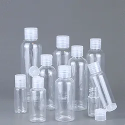 Reiseflaschen 15 ml, 30 ml, 50 ml, 100 ml, 150 ml, 200 ml, 250 ml, 500 ml, Lotionsflasche, durchsichtiger Kunststoff-PET-Fläschchen, Flip-Top-Kosmetikbehälter