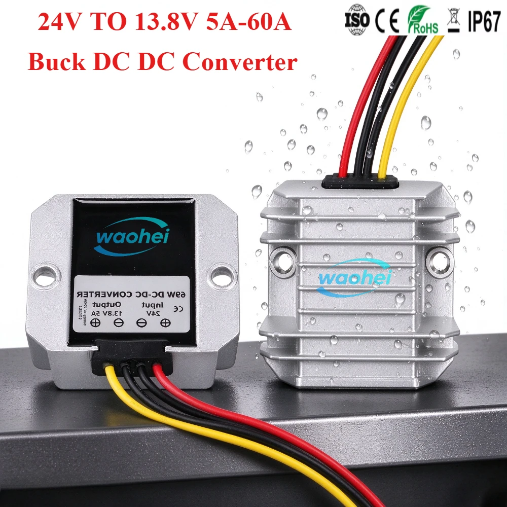 DC-DC Converter 24V To 13.8V 10A 20A 30A 40A 5A 50A 60A Step Down 24 Volt To 13.8 Volt Buck Regulator Voltage Transformer Module