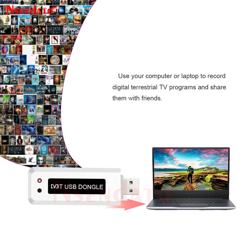 Digital DVB T USB TV Stick Tuner Dongle DVB-T TV Stick USB2.0 DVBT HDTV TV Tuner Receiver Dongle with Remote Control IR Antenna