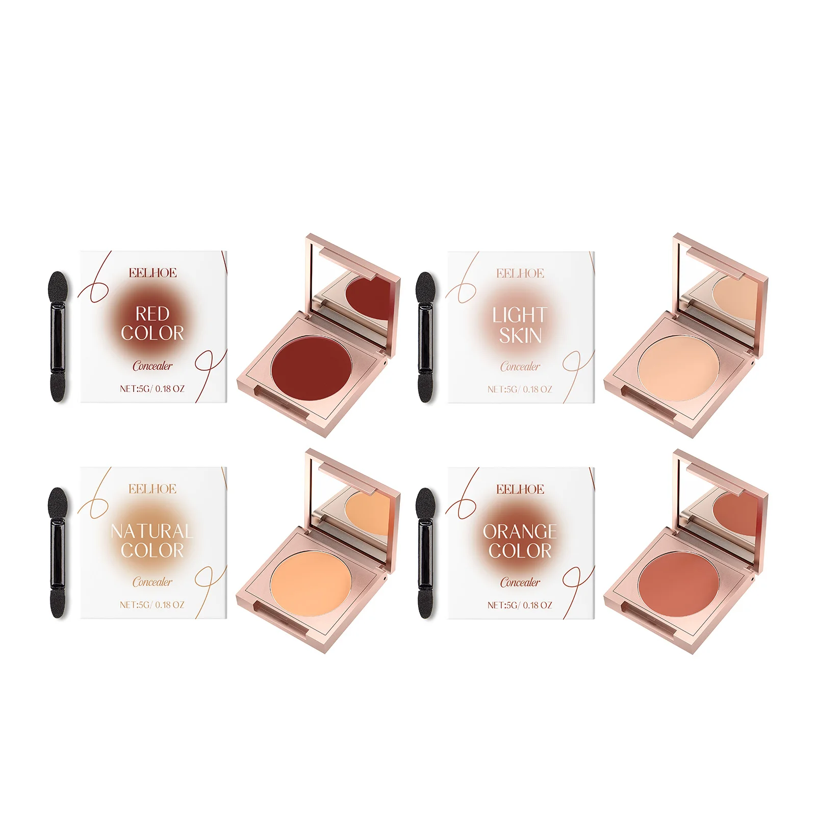 EELHOE Concealer Isolate Makeup 4 Color Coverage Blemishes Spot Acne Print Dark Circle Lasting Brighten Facial Base Primer Cream