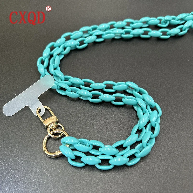 120cm Anti-Lost Colorful Acrylic Cell Phone Chain Lanyard Portable Neck Strap for Outdoor Essential Accessories Gifts