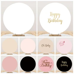 Solid Color Round Backdrop Cover Customized White Pink Black Wedding Baby Shower Birthday Party Circle Photography Background