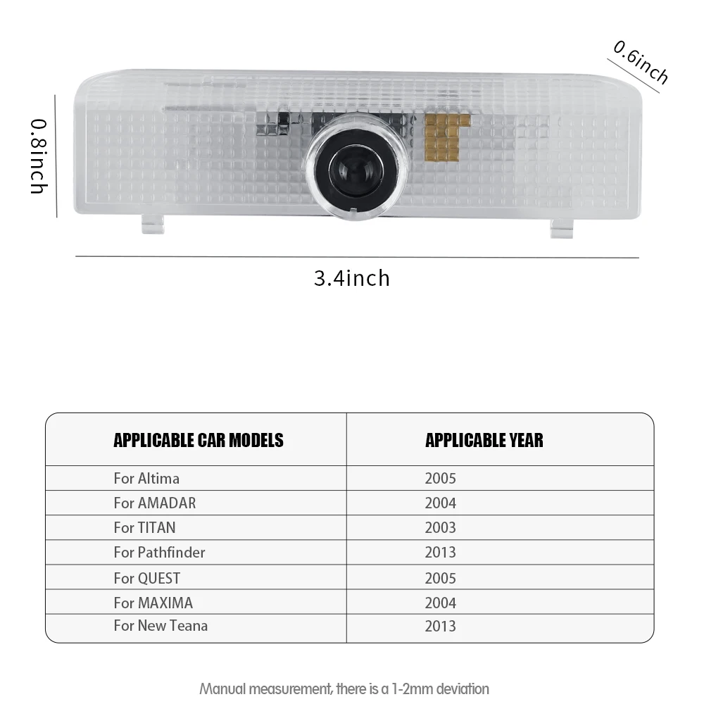 2/4PCS LED Car Door Welcome Lights 3D Laser Projector Lamp Auto Decoration Accessorie For Nissan Altima AMADAR TITAN Pathfinder