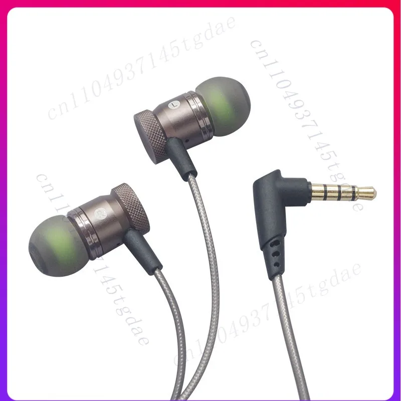

2Pcs in-ear wired earphones subwoofer MP3 for Apple for Android titanium gray (3.5mm without microphone)