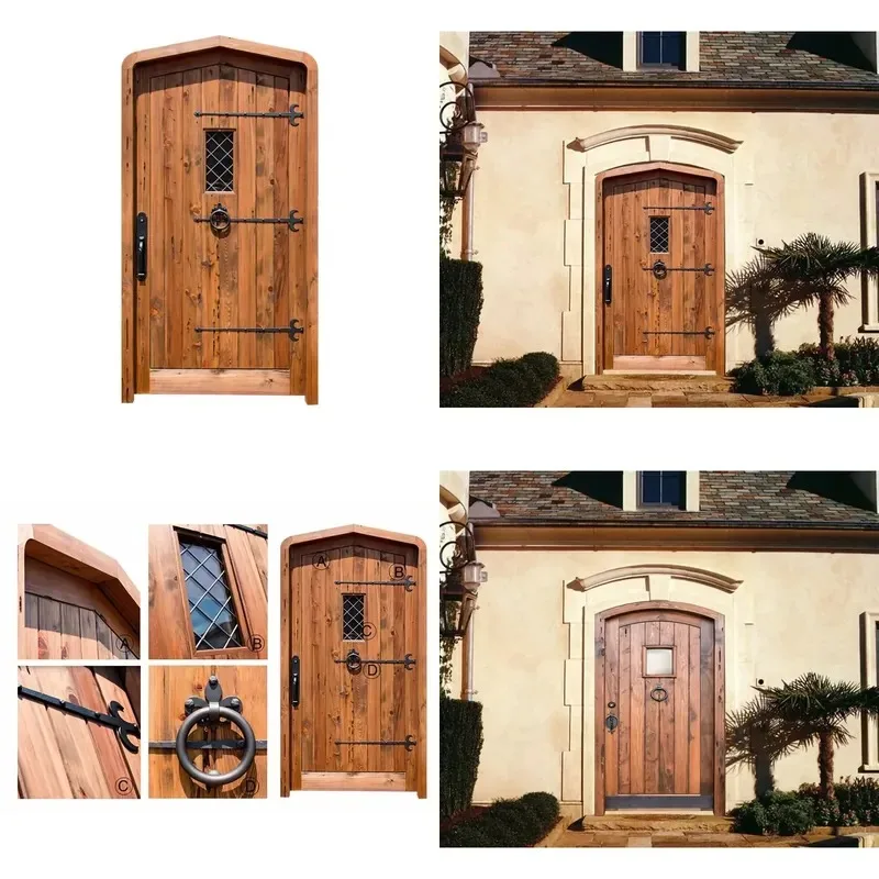 Wrought Iron Door Small Window Design for Environmental Decoration