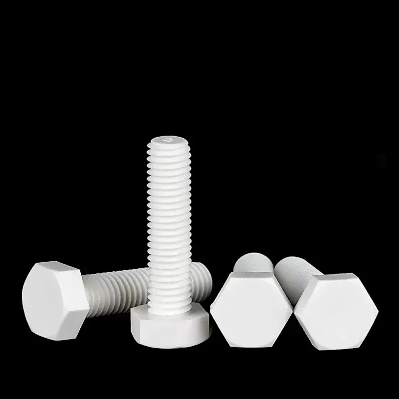 2~10 Pcs Polypropylene Insulated Plastic Hex Bolt M8 M10 M12 M14 M16 M20 PP Hex Head Screw for Heat/Electricity Insulation USE
