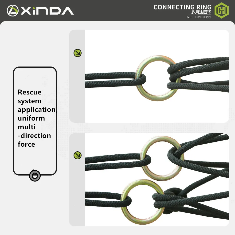 Xinda Outdoor 40KN Climbing Rappel Ring Rock Climbing Slackline Hammock Pack Mountaineering Rescue Belay Connector