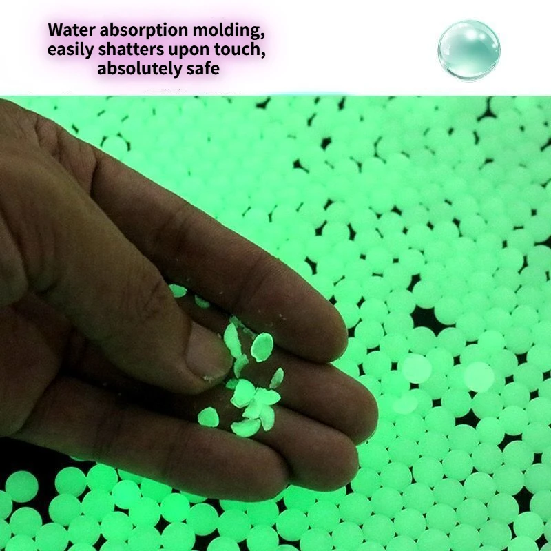 Cuentas de agua luminosas para decoración del hogar, bolas de hidrogel que brillan en la oscuridad, cristal verde, barro, gelatina, 4000 piezas