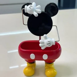 Hot Disney Cute Mickey Mouse Minnie Figures Toy Storage Phone Bracket Multifunctional Shelf Desktop Ornaments Decoration
