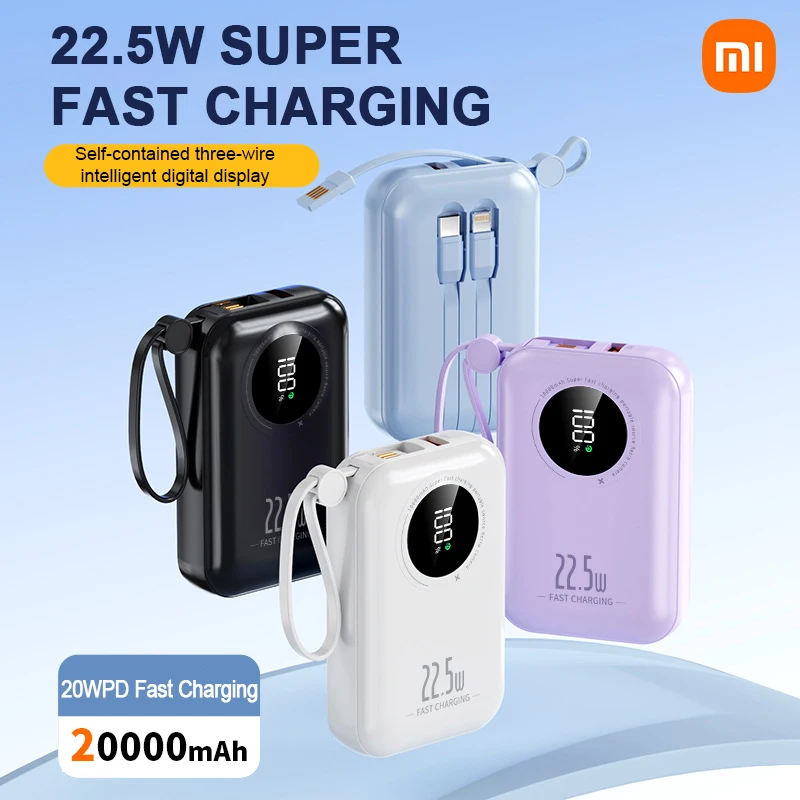 

Xiaomi Power Bank Super Fast Charging Battery Pack 22.5W 20000mAh High Capacity Portable Charger For iPhone Samsung High-Speed