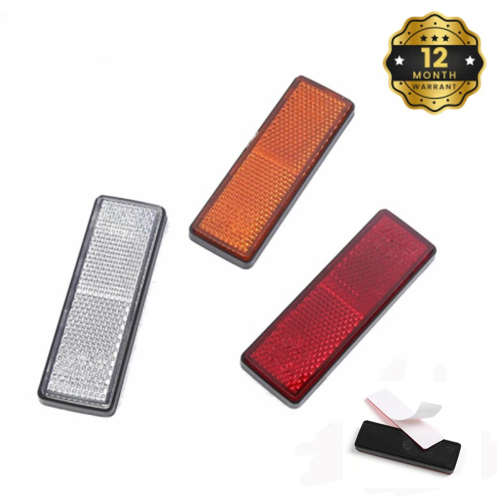 1x/2x Self Adhesive Reflector Rectangular Safety Mark Signal Strip Rear Position Reflective Car Carriers Fence Trailer Gate Post