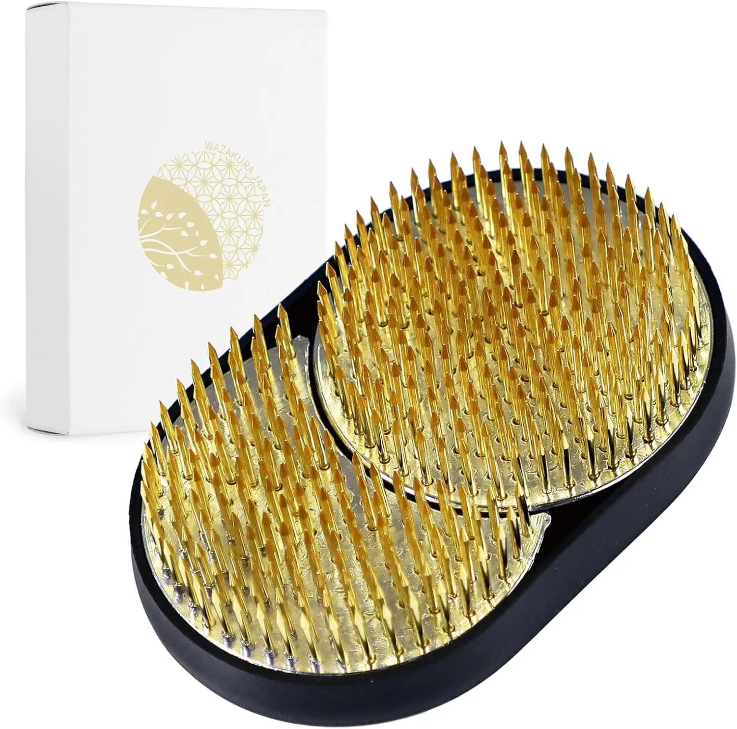 

Японский латунный держатель для цветов для икебаны, сделано в Японии - 3-3/4"x2-1/4 Pin Frog