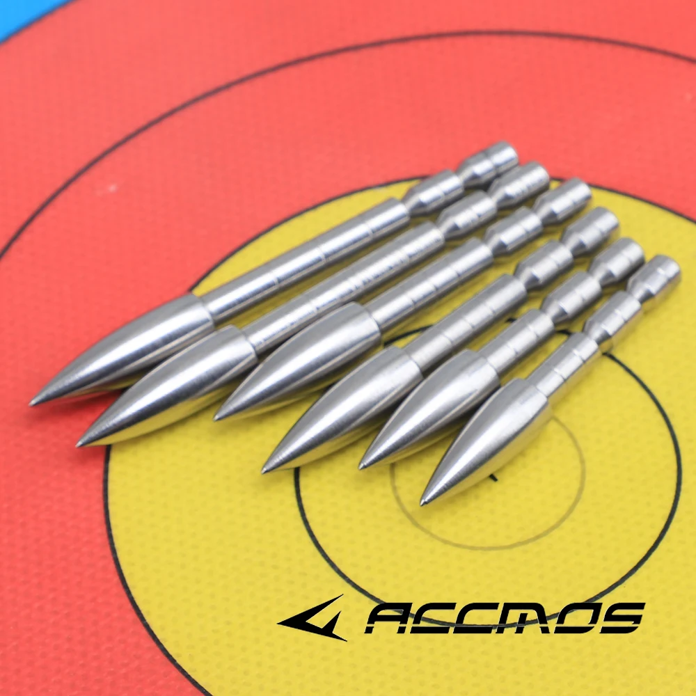 12pcs 80 100 120 150 200 Grain Stainless Steel Bullet Point Tip For ID 4.2 mm Arrow Shaft Arrow Head DIY Archery Accessory