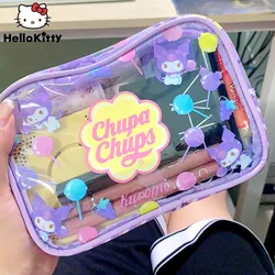 Sanrio Kuromi Melody Cute Waterproof Pencil Storage Bag borsa cosmetica di grande capacità borsa per il trucco trasparente Girls Outdoor Travel