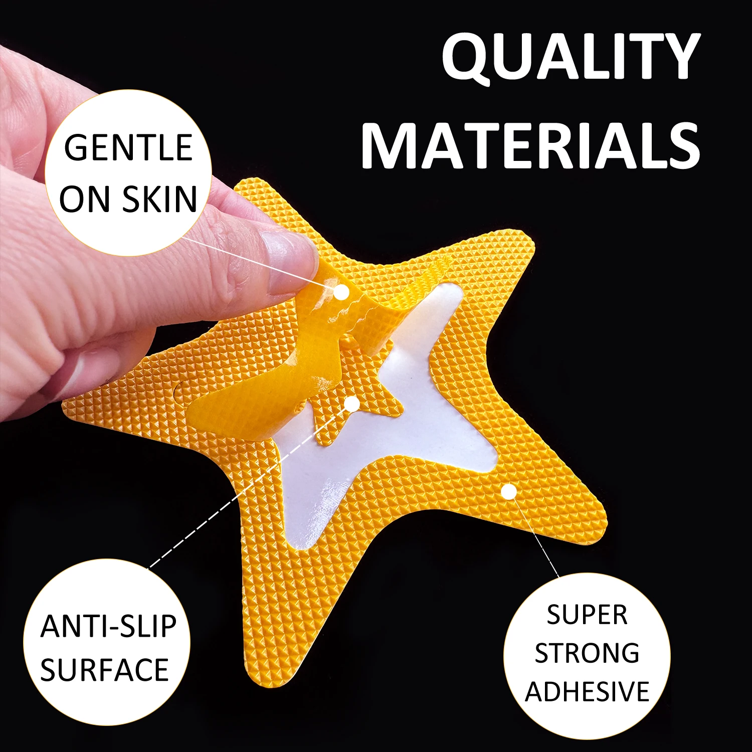 10PCS Orange Five-pointed star Non Slip Bathtub Stickers