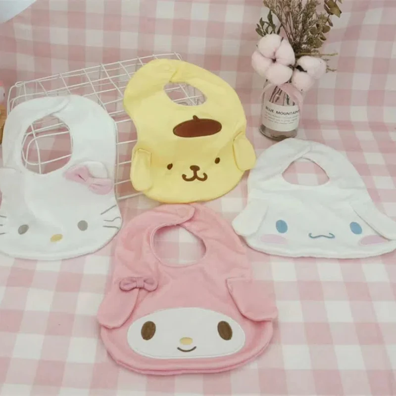 

Sanrio Hello Kitty Cinnamoroll Melody Anime Cute Baby Bibs Kawaii Bib Burp Cloth Baby Scarf Children Boys Girls Baby Stuff Gift