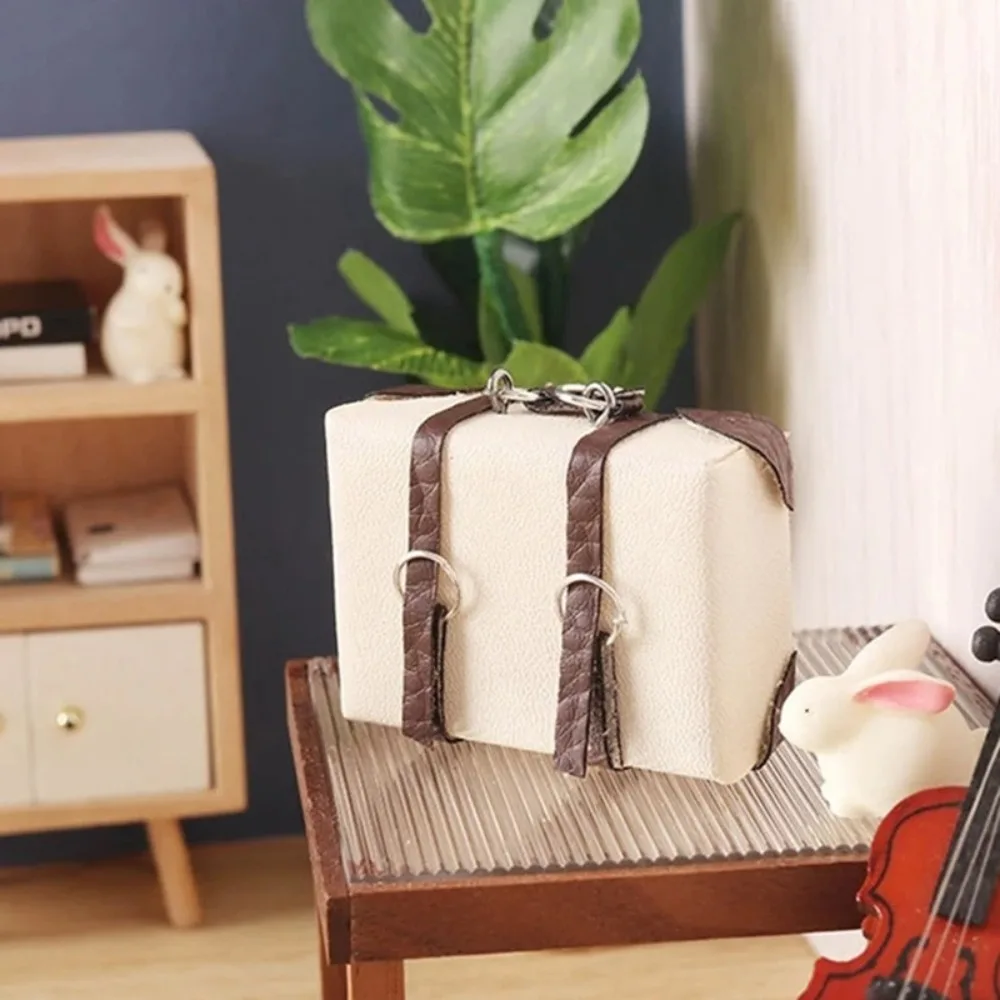 Maison de poupée meubles poupée cuir bagages valise modèle Miniature maison de poupée Mini valise en cuir Portable