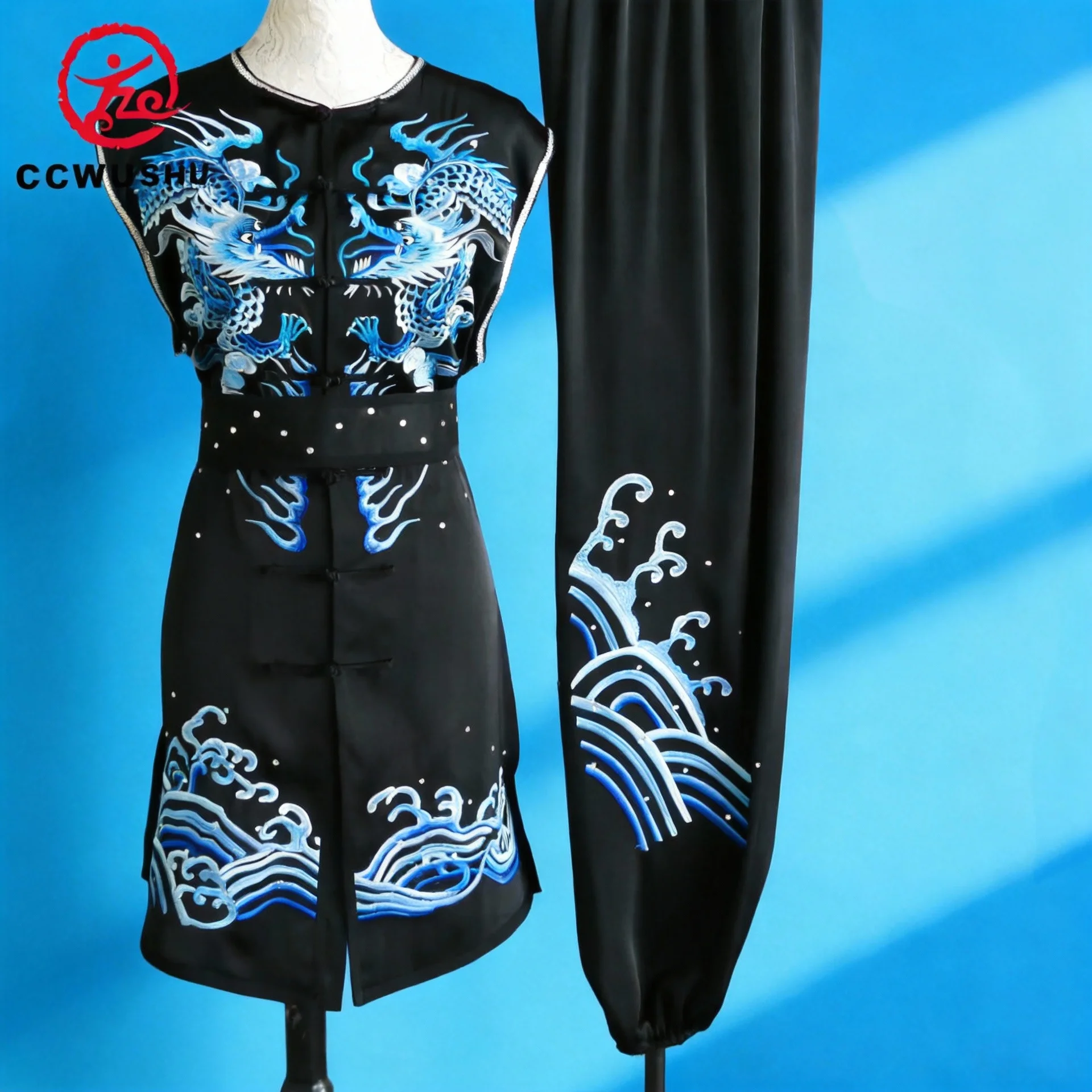 

Костюм для китайских боевых искусств Нанцюань, униформа для Чанцюань, одежда для соревнований по боевым искусствам, вышитая одежда для кунг-фу, униформа для Нанцюань таолу