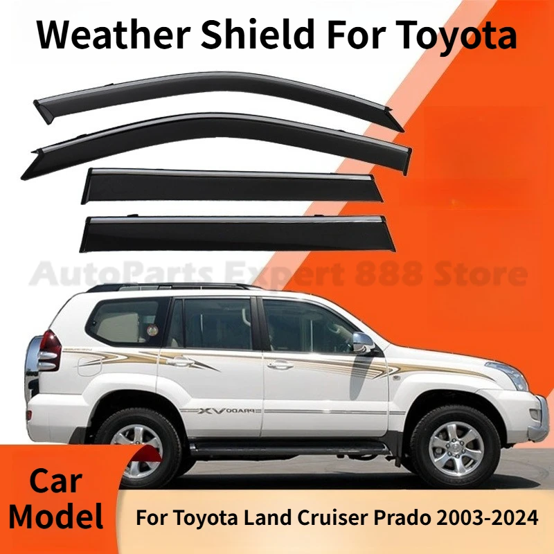 

Дефлекторы окон (ветровики) для Toyota Land Cruiser Prado 2003-2024, защита от дождя, накладки на окна, детали для тюнинга автомобиля