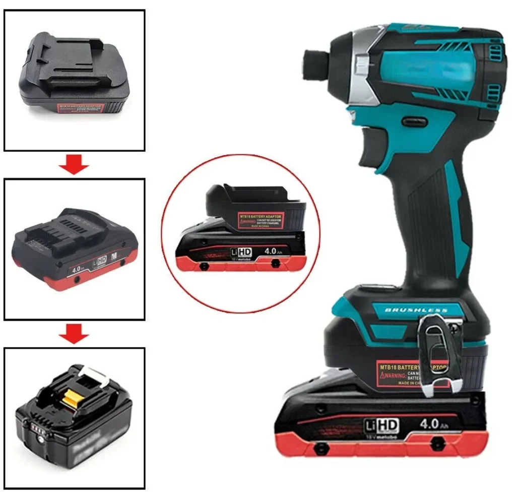 Makita 18v Li-ion Bateria Conversor Adaptador Poder Elétrico Broca Ferramenta