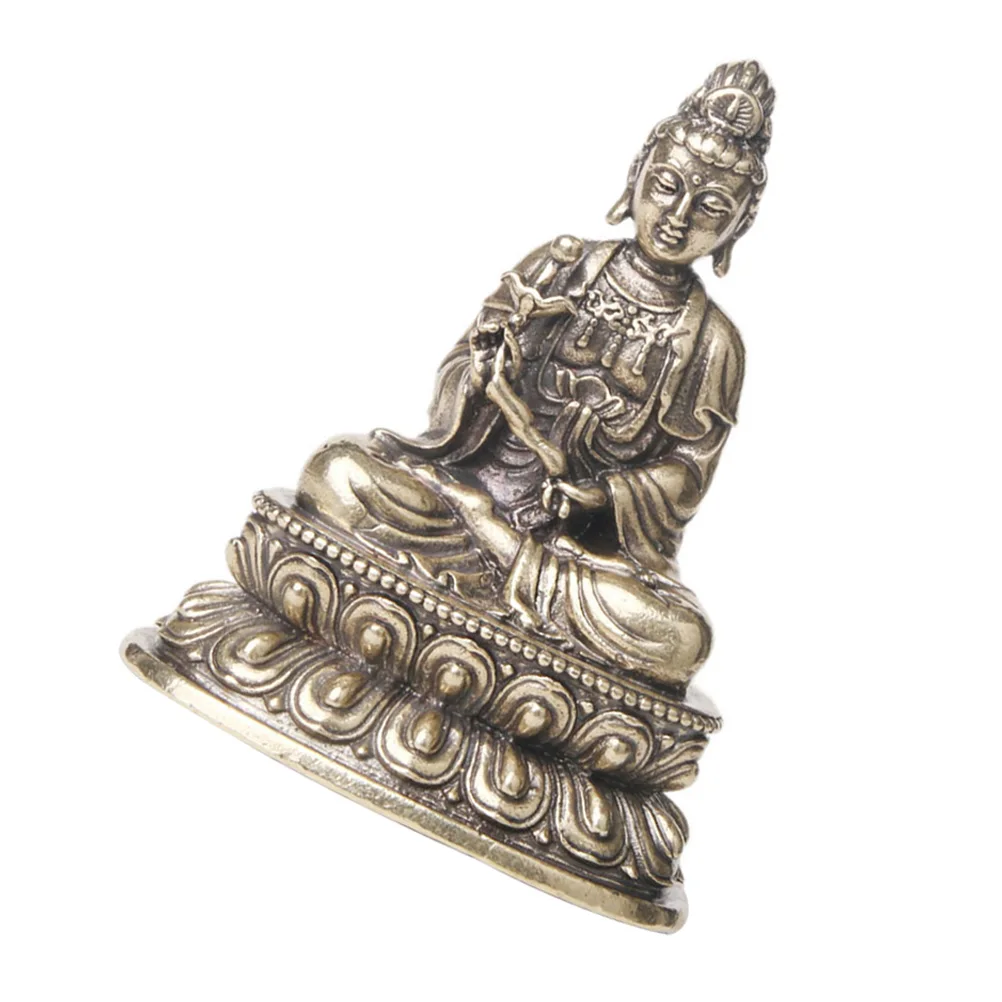 

Exquisite Brass Buddha Decor Unique Religious Ornament Retro Bronzeware Stable Flat Bottom Desktop Adornment Desktop Adornment