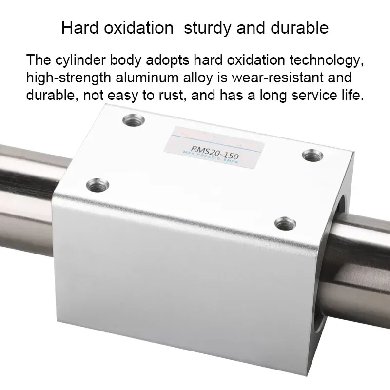 HLH RMS Magnetic Coupling Rodless Cylinder Air Cushion RMS10/16/20/25/32/40 Stroke 100/150/200/300/400/500/600/700/800/900/1000m