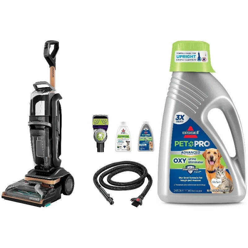 BISSELL Revolution HydroSteam Carpet Cleaner, 3428 & BISSELL Advanced Pro Max Clean + Protect Deep Cleaning Carpet Formula,