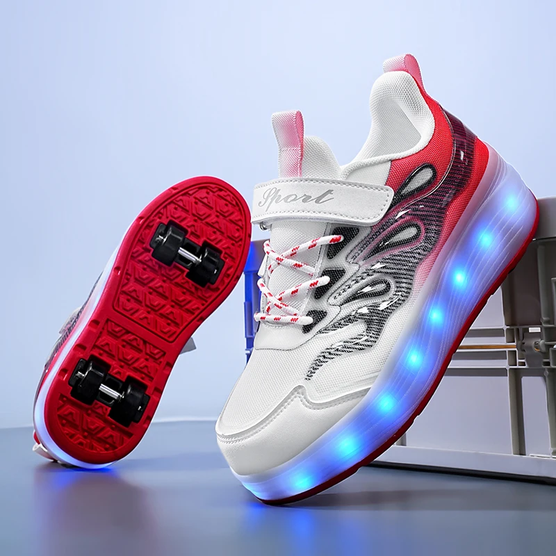 

2025 New Invisible Roller Sneakers: 4-Wheel Kids' Heelys – Boys' & Girls' Student Sports Skating Shoes
