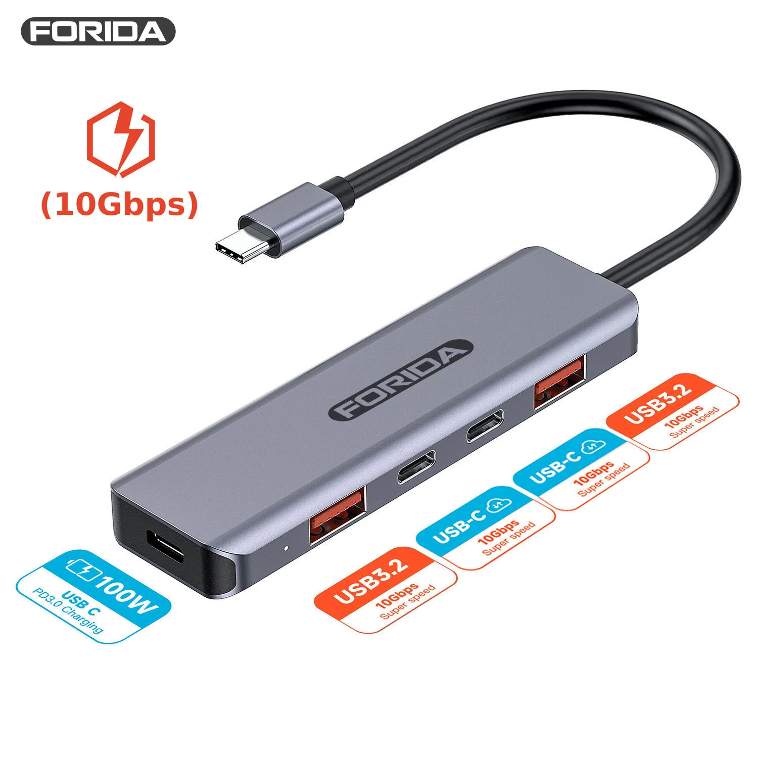 USB C Hub 5Gbps 10Gbps USB C Splitter Docking Stations USB Type C 3.2 Adapter for Laptop MacBook Desktop Tablet PC SmartPhone