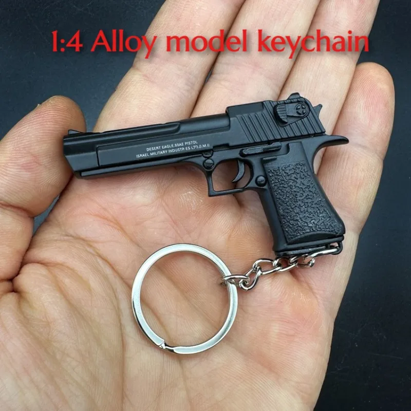 2026 1:4 Alloy Model Keychain Metal Ornament Creative Simulation Pistol Keychain Ring Ring Shoulder Bag Accessories Pendant Gift