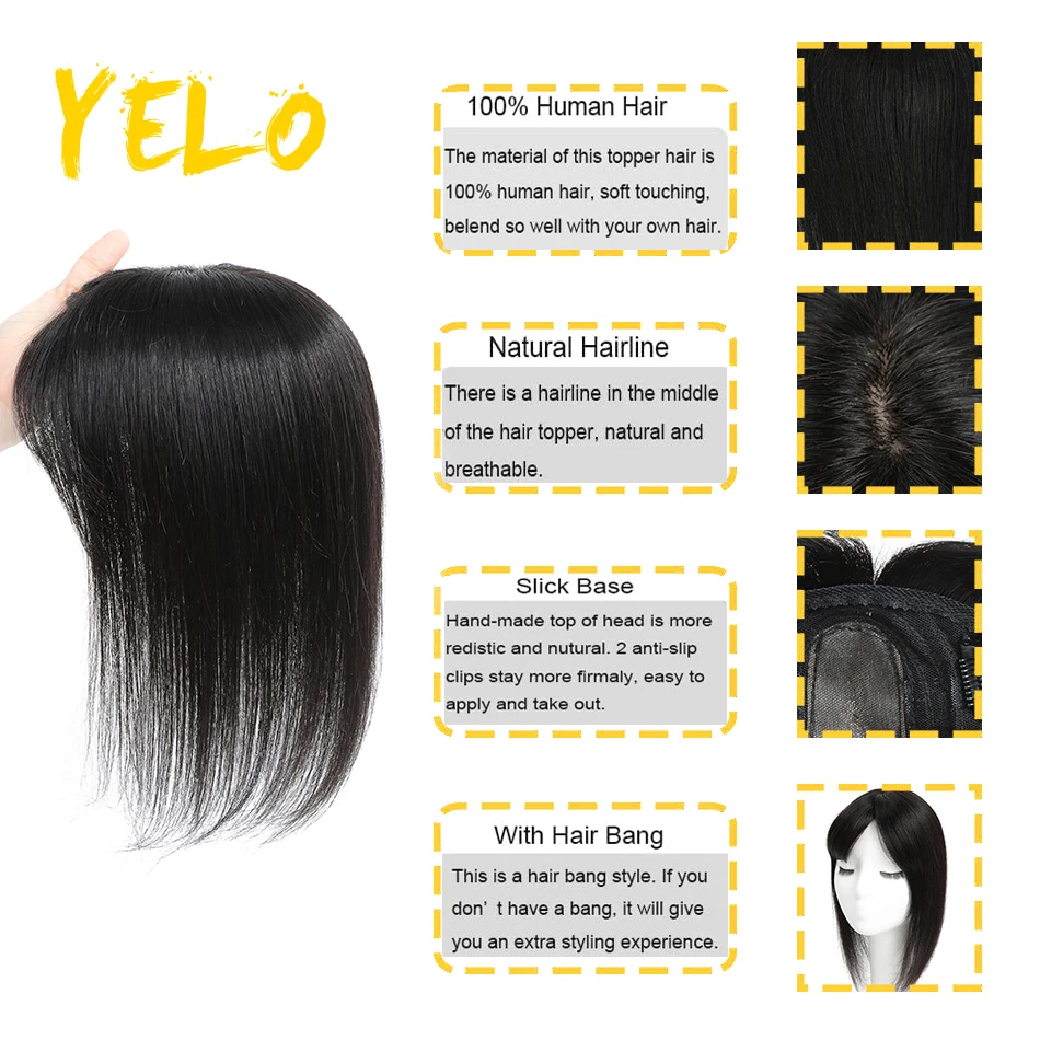 Straight Human Hair Topper Natural Color In Virgin European Hair Silk Top Hair Pieces For Women Breathable Skin Base 12*13 Cm