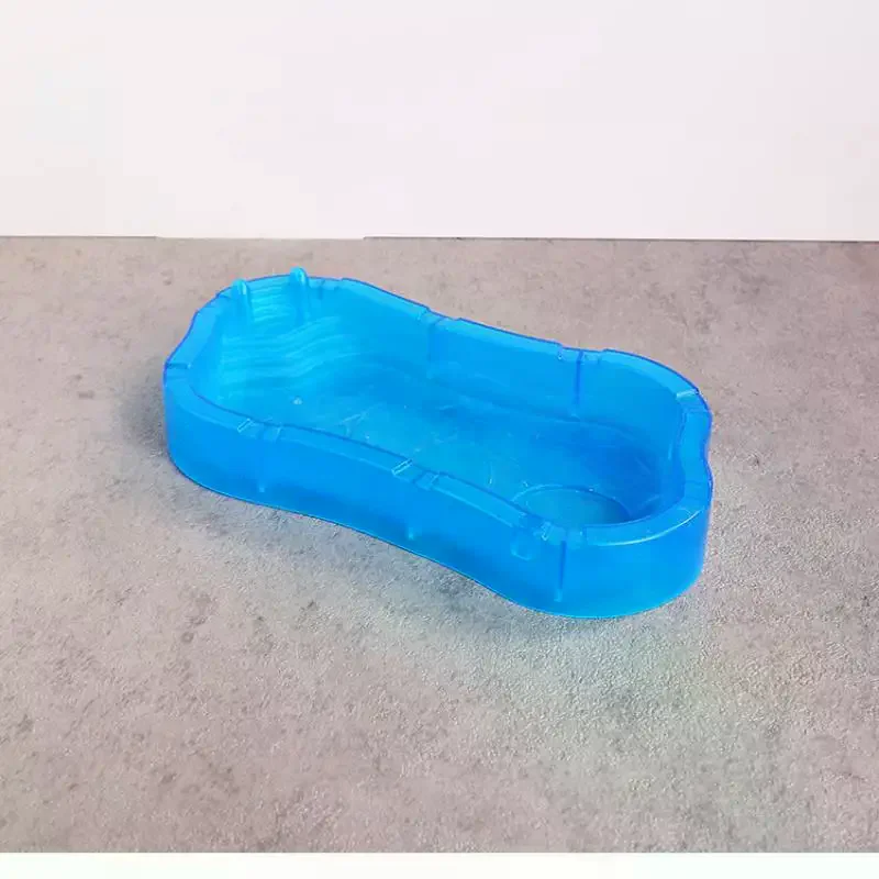 1Pcs Mini Blau Schwimmen Pool Modell Puppenhaus Miniatur Pool Szene Ornament Für Puppe Haus kinder Spielzeug Zubehör