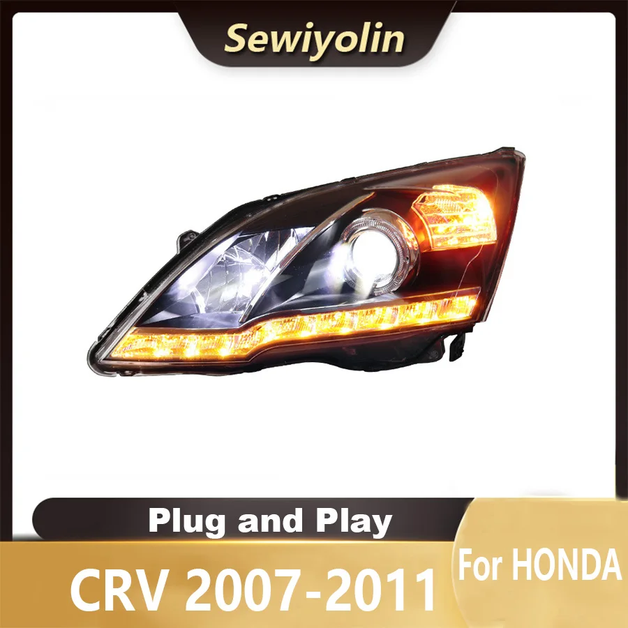 

For Honda CRV 2007-2011 3V Car LED Headlight Auto Head lamp Reverse Brake Fog Front lights DRL Plug and Play IP67 2pcs/Set