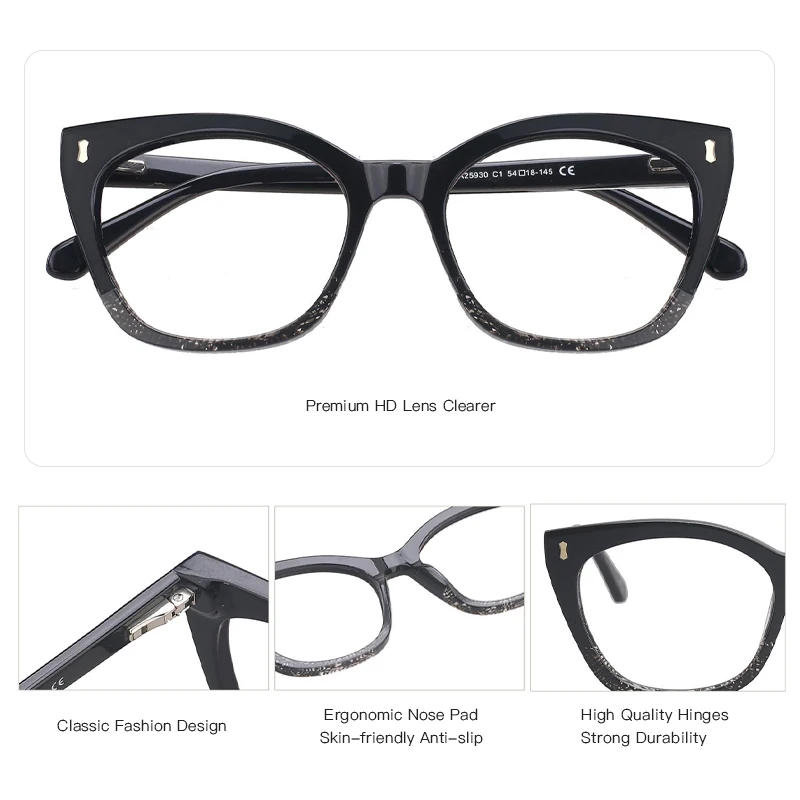BLUEMOKY Occhiali da vista in acetato fatti a mano Cat Eye Design Occhiali fotocromatici Occhiali progressivi per donna
